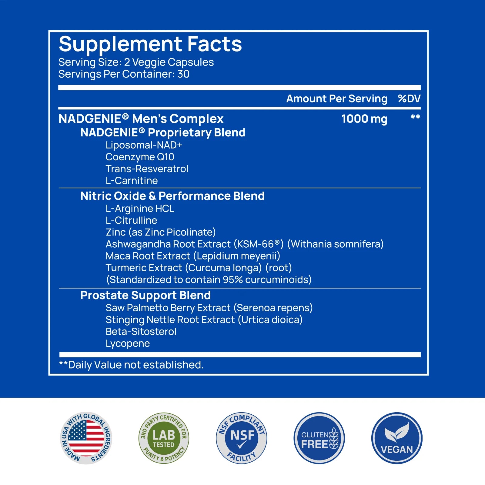 ODEIUN™ NAD+ Supplement for Men - 60 Capsules